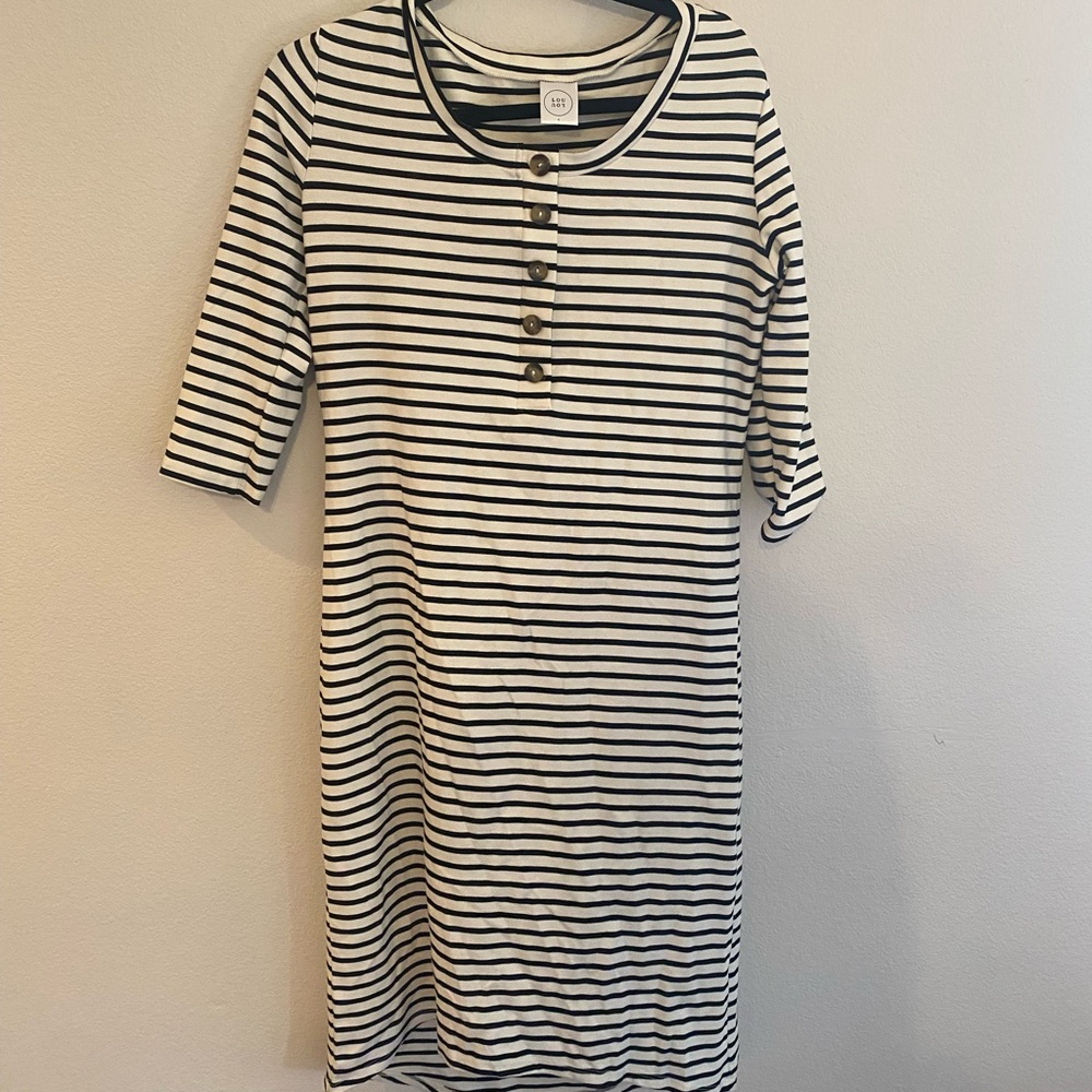 Loulou and Company everyday dress black stripe